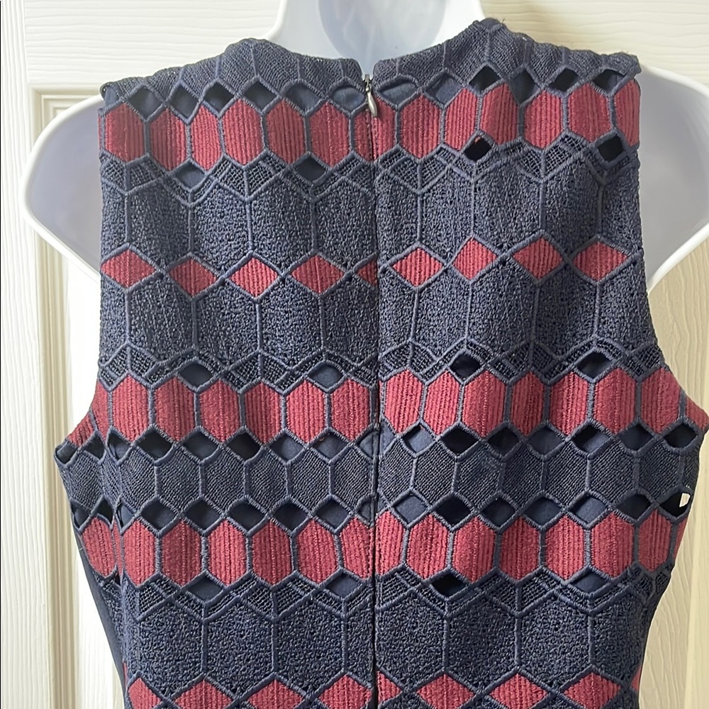 Calvin Klein Navy and Burgundy Sleeveless Dress - Picture 6 of 6